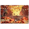 Leowefowa Fall Banner 10x8ft Polyester Harvest Hay Farm Pumpkin Patch