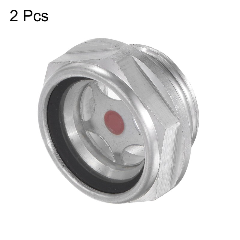 QUARKZMAN 2 Pieces Air Compressor Oil Sight Glass 24x1.5mm Thread