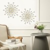 Barydat 6 Pcs Metal Rhinestones Sunburst Wall Decor Bling Crystal