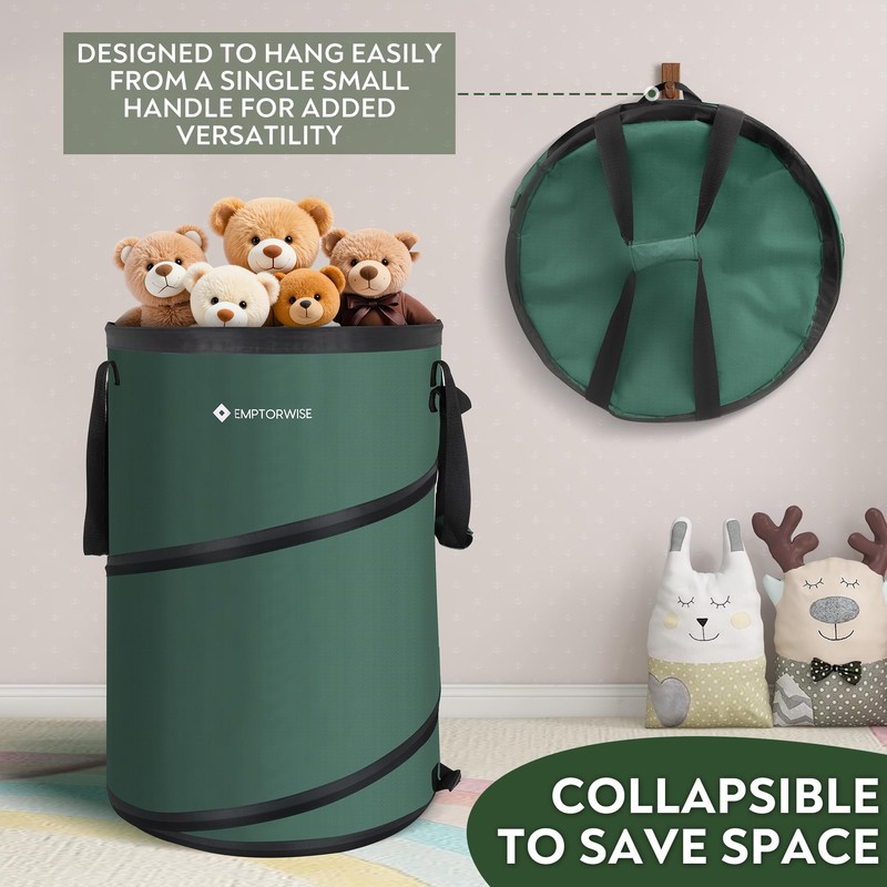 Emptorwise - 2-Pack Collapsible Pop up Trash Cans, Camping and