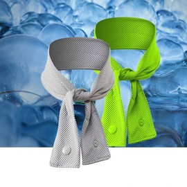 Versatile Cooling Button Ice Scarf / Neck Warmer for Wrist, Arm, and Neck Button Ice Scarf (Orange) 2ea