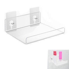 SULIUDAJI Acrylic Wall Shelf Transparent Invisible Acrylic Floating Shelf Acrylic Shelves Floating Shelf Wall No Drilling for Bedroom Living Room Bathroom Kitchen 10 cm x 10 cm