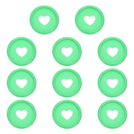 PATIKIL 24mm Plastic Book Binding Discs, 11 Pack Discbound Expansion Discs Heart Binder Rings for DIY Notebook Planner, Dark Green