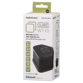Ohm AudioComm Bluetooth Wireless Speaker Cubic Speaker Black ASP-W110N-K 03-3178 OHM