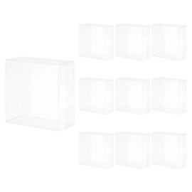 MECCANIXITY 10 PCS Clear Gift Boxes, 2.4"x1.6"x3.4" Transparent Plastic Storage Boxes for Candy, Cookies, Wedding Party