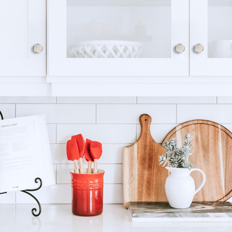 Coinkoly 10 Pack 1-1/5"(30mm) Brushed Satin Nickel Knurled Cabinet Knobs