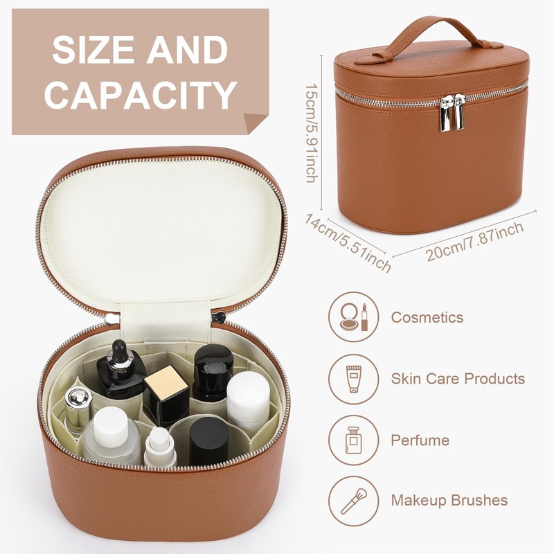 YFGBCX Makeup Bag Vanity Case with Removable Divider Travel Toiletry