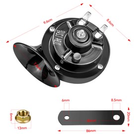 Universal Snail Air Horn Motorcycle Car Horn 118 dB Loud Horn 12 V Waterproof Electric Horn for Truck, Car, Boat, Motorcycle and Bicycle