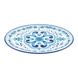 GUZZINI Blues 19.6" Oval Decorative Tray - Ocean Water, Scratch Resistant, BPA-Free, Dishwasher Safe, Large Round Platter for Brunch/Lunch, Entertainment, Casual - Indoor & Outdoor Use