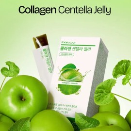 [FOODOLOGY] Collagen Centella Jelly (10 Days) – Juicy Green Apple Flavor, Skin-Boosting Jelly Sticks for Glowy, Healthy Skin