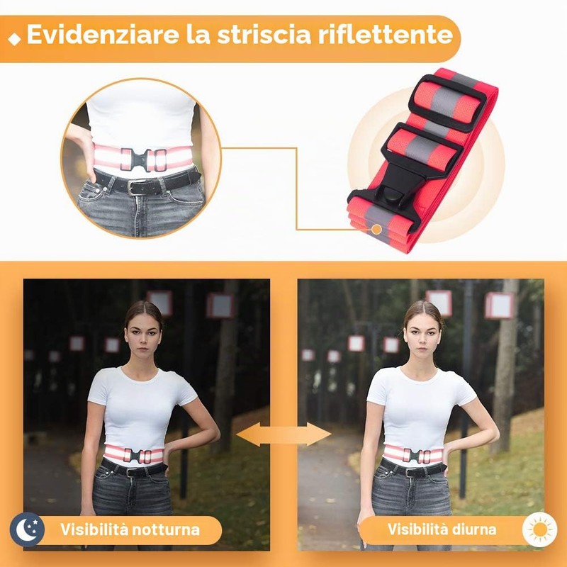 AYKRM Bande Catarifrangenti Giallo Arancione Fluo (Arancione, S-XXL)