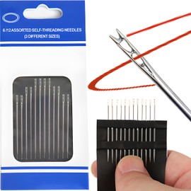 Retoo Darning Needles, Sewing Needles, 12 Sewing Needles with Large Eye, Self Threading, Large Set of Sack Needles, Embroidery Needles, Steel Hand Needles, 3 Different Sizes Needles, Embroidery
