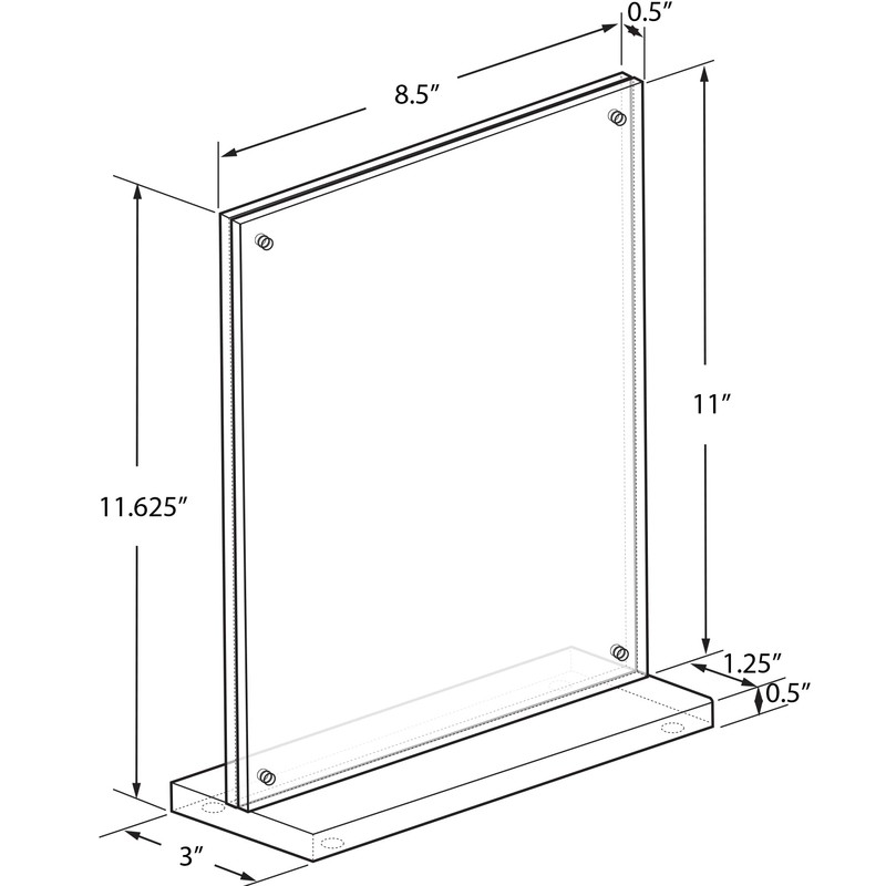 Azar Displays 104778 Slim Deluxe Acrylic Block Frame 8.5” x