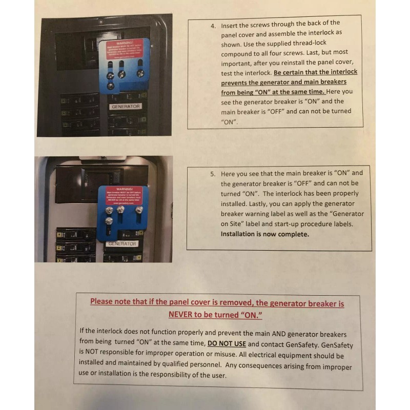 GenSafety NSD-200 Square D QO & Homeline Series Generator Interlock