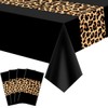 4 Pcs Leopard Print Party Tablecloth Decorations, Waterproof Rectangle Safari