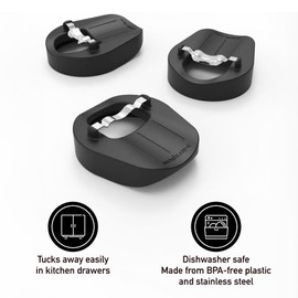 Microplane 3-piece Gourmet Jar Top Collection, Vegetable Spiralizer, Corn Stripper & Peeler, Vegetable Slicer, Stainless Steel Jar Tops, Wide-Mouth Mason Jar Compatible Vegetable Chopper