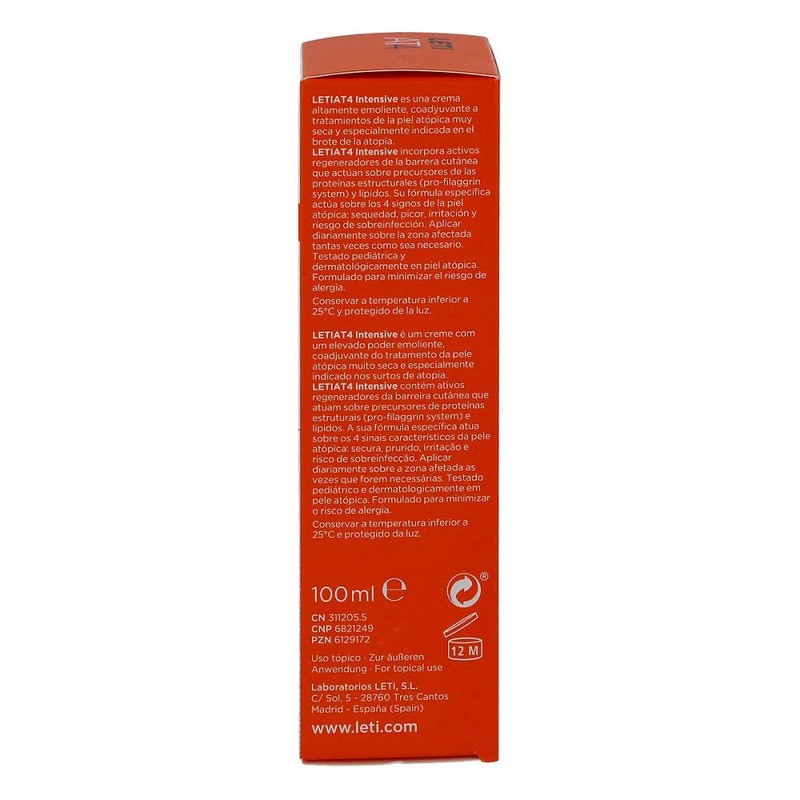 LETI AT4 Intensive Cream - Acute Skin Care for Extremely