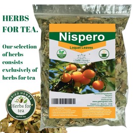 Gabio Green-Te Hojas De Nispero, 8 oz / 1/2 pound,Nispero leaves, 100% Natural, eriobotrya Japonica (Loquat Leaves Tea) Wildcrafted Stand Up Resealable Bag Non-GMO |Gluten-free. (8 Ounce)