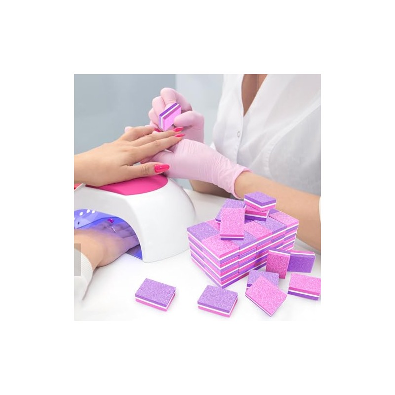 50 piezas de esponja para uñas, mini limas de uñas