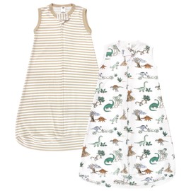 Hudson Baby Unisex Baby Cotton Wearable Sleeping Bag, Sack, Blanket, Boy Dino World Long Sleeve, 0-3 Months