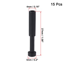 sourcing map Push to Connect Fittings, Cap Style Pneumatic Blanking Plugs, Fit for 4mm Inner Dia. Air Hose Tube Pipe, Plastic, Black, Pack of 15