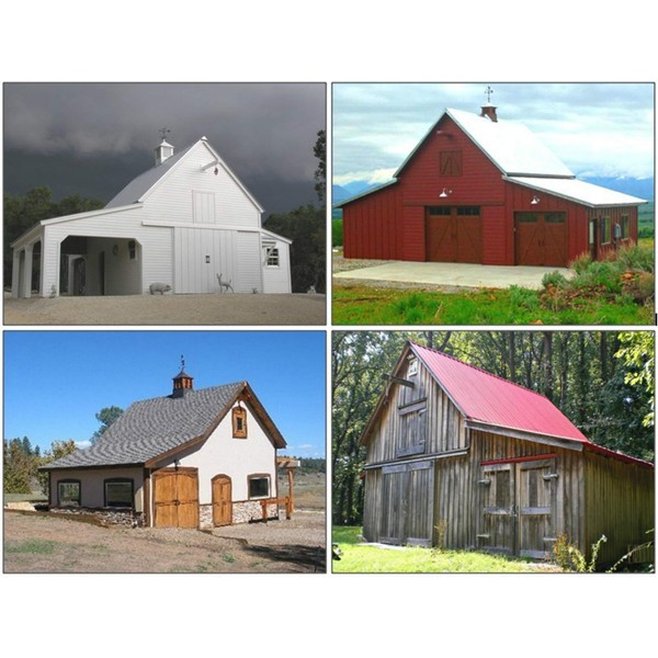 Sixteen Small Pole-Barn, Workshop and One, Two or Three Car Country Garage Plans - 3 Complete Sets of Pole Barn Construction Plans