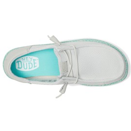 HEYDUDE Women's Wendy Funk Warped Geo, Grey/Aqua, 11 Medium