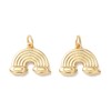 KitBeads 10pcs 18K Real Gold Plated Rainbow Charms Brass Rainbow