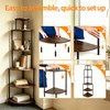 FredCache 6 Tier Corner Shelf Stand, Corner Bookshelf, Wood Storage