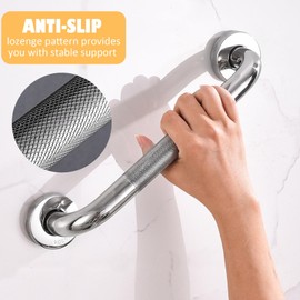 Grab Bars for Bathtubs and Showers,Stainless Steel Bathroom Grab Bar,Anti Slip Handicap Grab Bars for Shower,Shower Handle Disability Assist,12 Inch