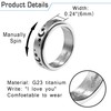 Mabohity Anxiety Ring Spin Sun Moon Lightest G23 Titanium Gold