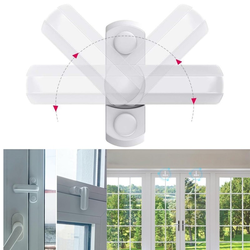 Bessy shop Window Sash Jammer,4 Pcs Jammer Locks,Plastic Sash Jammers,Extra