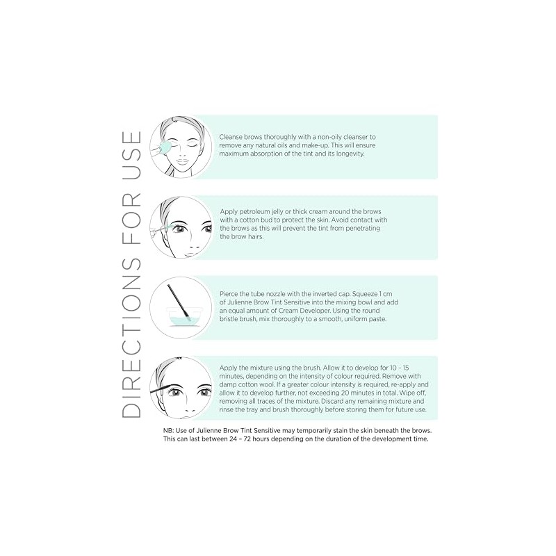 Julienne Brow Tint Kit Sensitive - Light Brown