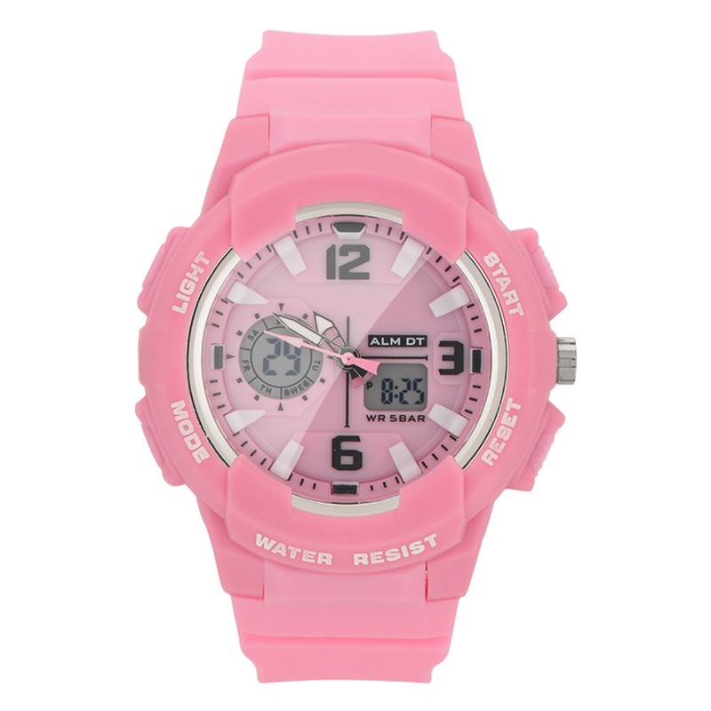 SMAEL Waterproof Digital Analog Dual Display Watch Round Electronic Quartz
