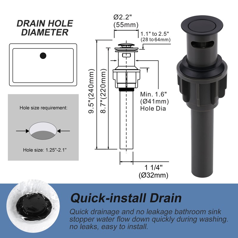 Matte Black Bathroom Faucet 3 Hole, 4 Inch 2 Handle