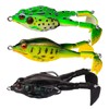 AIMALL 3pcs 3.7in Frog Lure Soft Bait with 360° Rotating