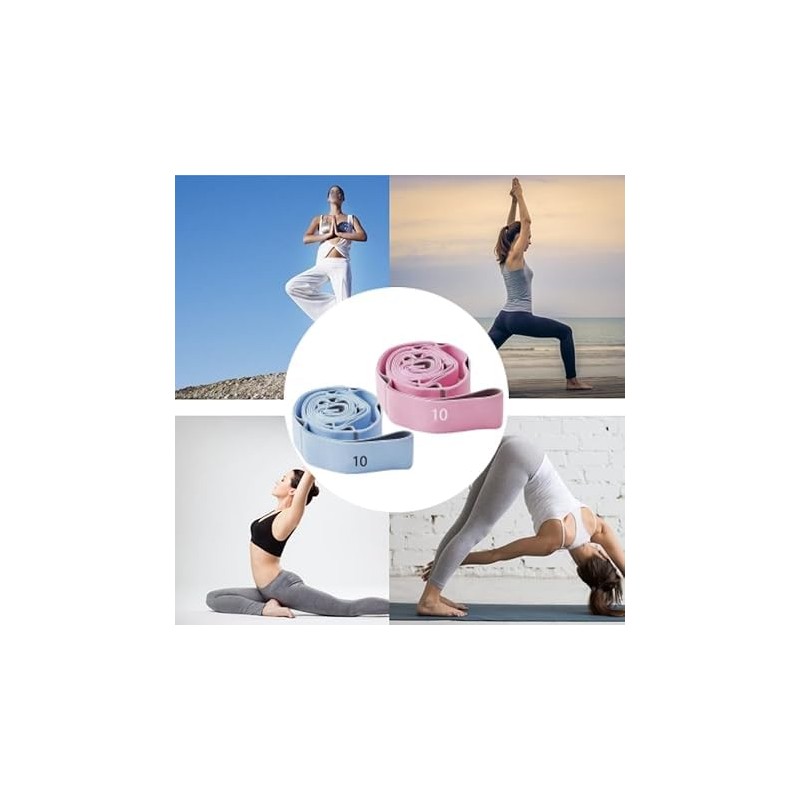 2 Piezas Bandas Elásticas Estiramiento Yoga,Banda de Resistencia Pilates, Diseño