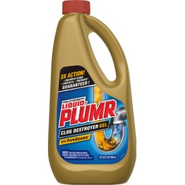 Liquid-Plumr Pro-Strength Clog Destroyer Gel with PipeGuard, Liquid Drain Cleaner - 32 Ounces