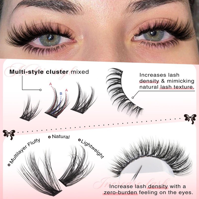 Goddvenus Wispy Lash Clusters Kit Cluster Eyelash Extensions Natural Lash