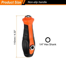 sourcing map 2pcs 1/4" Hex Screwdriver Bit Holder Handle 6.35mm Hex 110mm Length Non-Slip Nut Bit Driver Handle