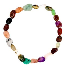 Taddart Minerals - Nugget Natural Gemstone Bracelet on Elastic Nylon Thread - Handmade, Rubber