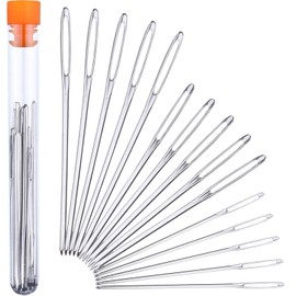 Daiilg 15 Pieces Blunt Needles Stainless Steel Large-Eye Yarn Knitting Needles Sewing Needles, 3 Sizes