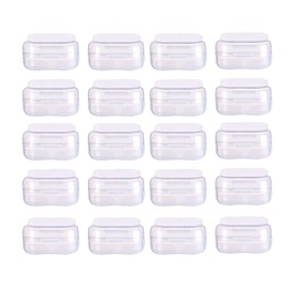 WYAN Pack of 20 plastic storage containers with lid, for small items, small beads, and other craft accessories (3.5 x 3.5 x 1.8 cm)