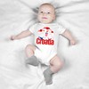 Purple Print House Croatia Flag Football Babygrow Soccer Croatian Tournament