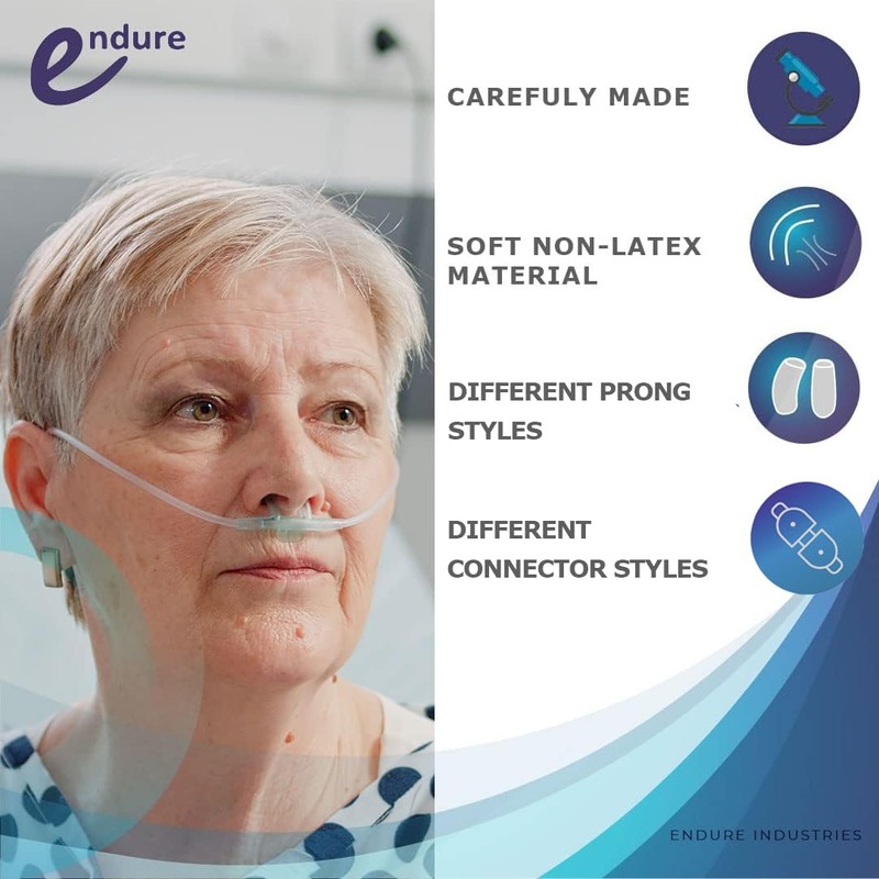 Endure ETCO2 Nasal Sampling Cannula, Split Prong, Adult 14 Ft