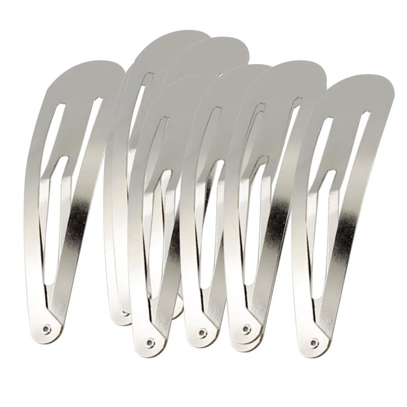 perfeclan 10/50er Silber Metall Haarclips mit Wassertropfenform, silber, 9cm 10pcs