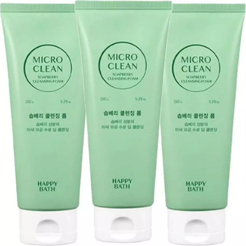 Happy Bath 해피바스 마이크로 클린 솝베리 클렌징폼150gx3개 미세 모공 수분