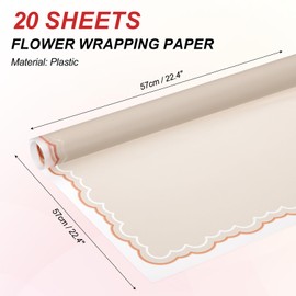 PATIKIL Gift Bouquet Wrapping Paper, 20 Sheet Waterproof Flower Wrapping Paper Florist Supplies Packaging Floral Papers for Wedding DIY Packaging Craft Valentine Mother's Day, Khaki