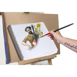 50 Pack Cotton Watercolor Paper with Deckle Edge 200 GSM Rough Textured Watercolor Paper for Writing