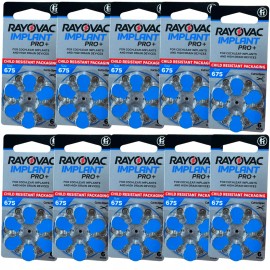 Rayovac (60 pack)Rayovac Cochlear Implant Pro+ Batteries Size 675 RV-675CR-6IMPU